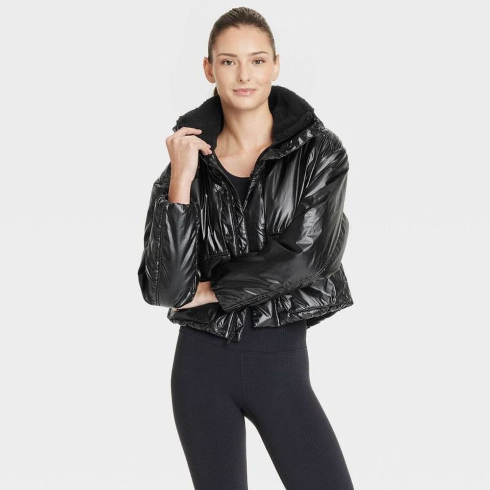 All in Motion Black Puffer Jacket Winter Jacket Workout Jacket Teen Puffer